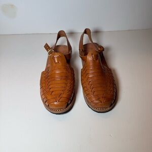 Women's Tan Leather Slingback Sandals Size 7